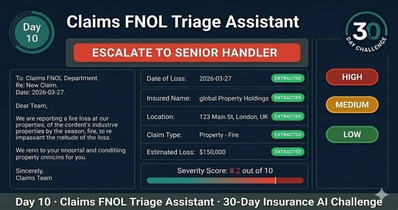 Claims FNOL Triage Assistant — Day 10 app