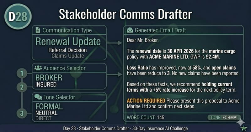 Stakeholder Comms Drafter — Day 28 app